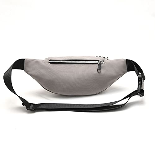 Waist Pack Bag for Men&Women - Fanny Pack for Workout Traveling Running. - color: (Without headphone hole)Light Gray