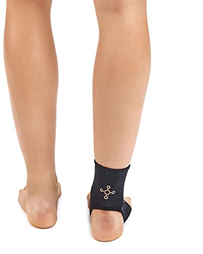Tommie Copper Compression Ankle Sleeve, Black, Small, Unisex, Breathable - size: Small