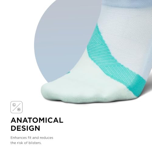 Feetures Elite Light Cushion No Show Tab Sock Wave - color: Glacier Mist (1 Pair), size: Large