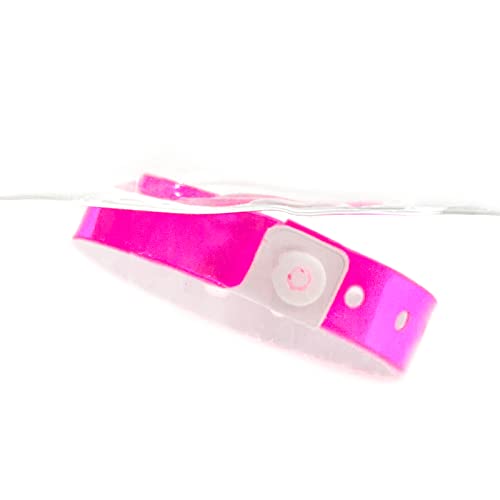 Plastic Party Pink Wristband 100 Pack, Vinyl Wristband for Event - color: Pink