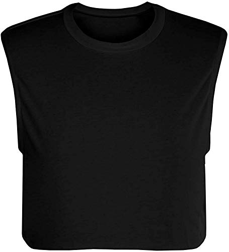 Mens Cropped Tank Top Lightweight Vest Sleeveless Hot Shirts - color: Black, size: Medium