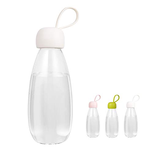 emoi BPA Free Water Bottle, 16oz/480ml Cute Water Bottle with Carrying Strap, Ideal for Kids Boys Girls Students Women Healthy Hydration-White - color: White Cap, size: 16 Ounces