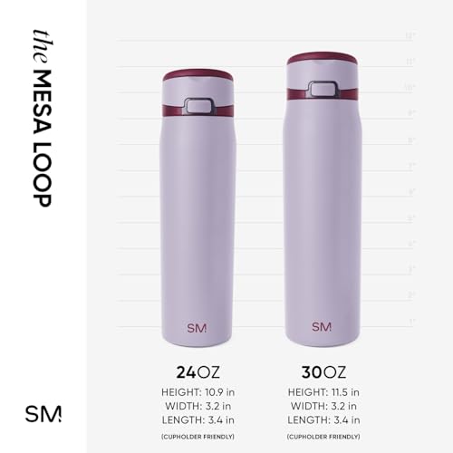 Simple Modern Water Bottle with Straw & Handle | 24oz | Lavender - color: -Lilac Stone, size: 24 Ounces