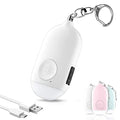 Safesound Personal Alarm Siren Song 1-Pack - 130dB Self Defense Alarm Keychain with Emergency LED Flashlight - Security Personal Protection Devices for Women Girls Kids and Elderly - color: White