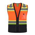 Gasoline Class 2 High Visibility Reflective Safety Vests Women & Men - color: Orange Black, size: XX-Large