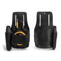 Hide & Drink, Tape & Knife Holder, Marking and Measuring Pouch, Tool Case, Screwdriver Holster, Pocket Belt Pouch, Full Grain Leather, Handmade - color: Charcoal Black