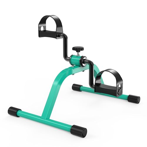 RYGEO Pedal Exerciser Mini Exercise Bike for Leg and Arm Recovery Exercise Lightweight and Portable Floor Bike - color: Green