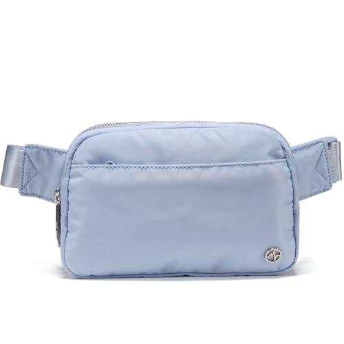 Pander Nylon Fanny Pack Belt Bag for Women with 5 Zipper Pockets - color: Windmill Blue