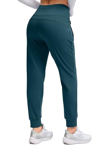 G Gradual Women's Fleece Lined Joggers Water Resistant Hiking Pants - color: Borealis Green, size: Medium