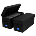 CD Case Holder with Handles and Lid – CD Storage Box with External Label Slots, Easy-to-Move Organizer Case for Efficient Media Storage,2Pack-Black - size: CD-2PACK