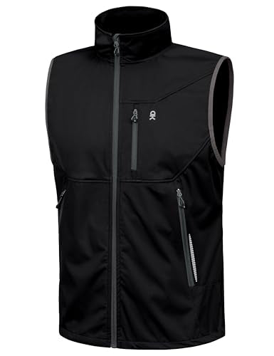 Little Donkey Andy Men's Lightweight Golf Vest Outerwear - color: Reflective Black, size: Small