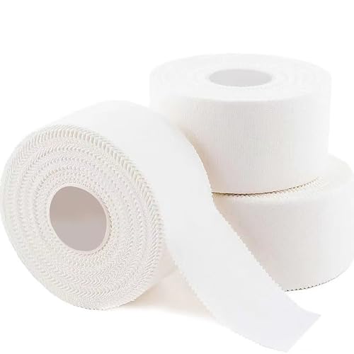 Athletic Tape White Sports 1.5 Inch 30 Feet Tearable 3 Rolls - size: 3 Rolls 1.5 Inch 30 Feet