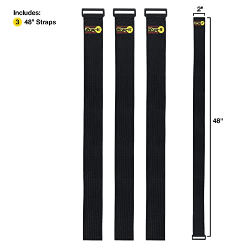 Super-Stretch Wrap-It Storage Straps, 48-in x 2-in (3-Pack) - color: Black, size: 48" (3 Pack)