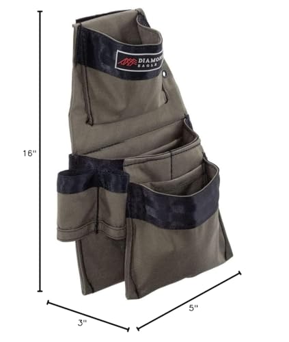 The Diamondback Eagle Tool Pouch - Modular Utility Pouch for 4" Tool Belts - Ideal Carpenter & Electrician Tool Pouch for Nuts, Punches & Fasteners - style: Ranger Green - Right Side