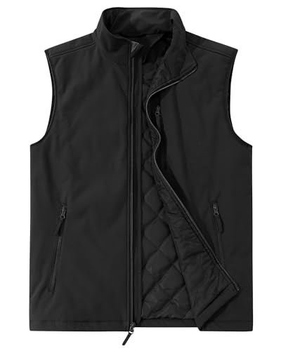 Outdoor Ventures Men's Golf Vest Outerwear Quilted Casual Lightweight - color: Black, size: Small