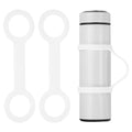 PATIKIL Water Bottle Carrier Grip, Portable Soft Silicone Non-Slip Water Handle Grip Water Bottle Holder Strap - color: White