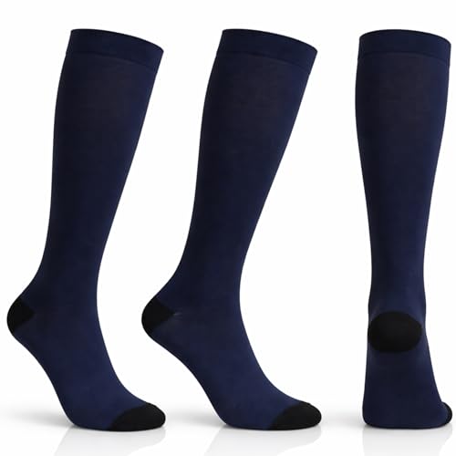 Diamond Star 6 Pairs Compression Socks for Men & Women, Knee High Socks - color: 6 Pairs Navy