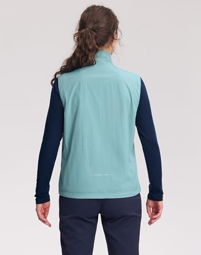 Pioneer Camp Women's Lightweight Softshell Vest Windproof Sleeveless Jacket with Zip Pockets for Running Hiking Fishing - color: Blue, size: XX-Large