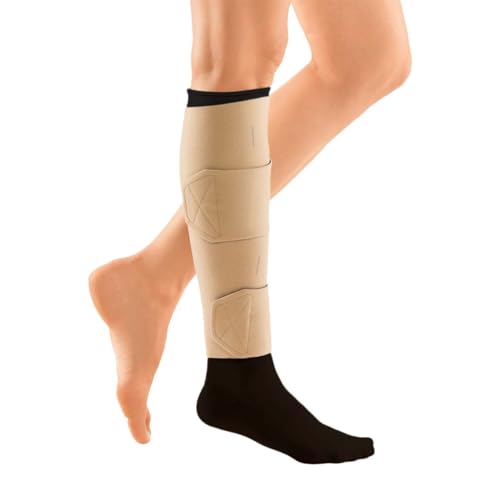 CircAid Juxtalite Adjustable Lower Leg Compression Wrap for Men & Women - color: Beige, size: Medium/Long