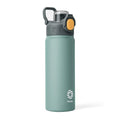 Fjbottle Insulated Water Bottle with Handle 24 oz Straw Flip Top Lid - color: 03 Peacock Green, size: 24 Ounces