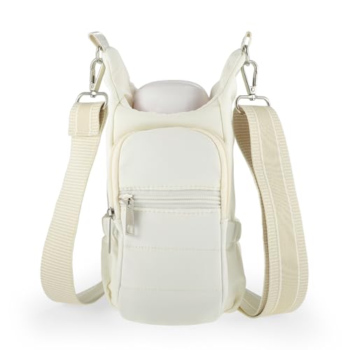 Water Bottle Carrier Bag with Adjustable Strap, for 18/32/40oz Bottle - color: Beige