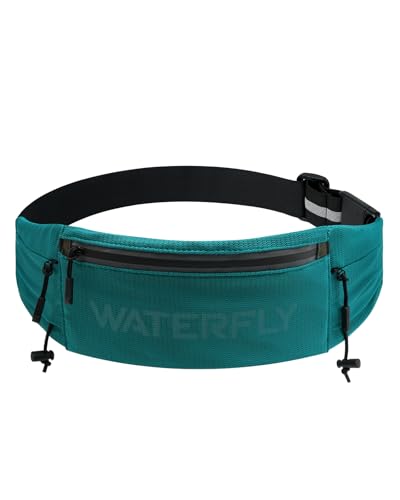 WATERFLY Running Belt Fanny Pack, Runner Race Belt with Bib Clip Green - color: Green