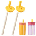 Silicone Bite Valve & Straws Parts for Owala Kids 12/15oz Bottle - color: Yellow