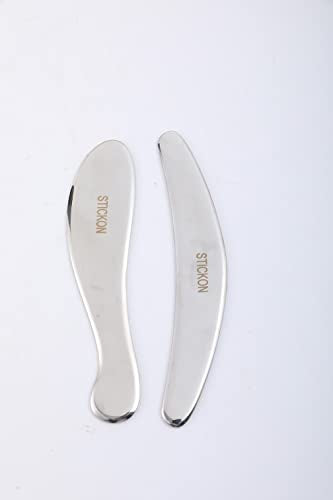 STICKON Stainless Steel Gua Sha 2 in 1 Scraping Massage Tools Scar Tissue Tool, Physical Therapy Tools IASTM Tools Soft Tissue Massage Tool, Guasha Tool for Body (STICKON-35) - style: Pitao02 Shape
