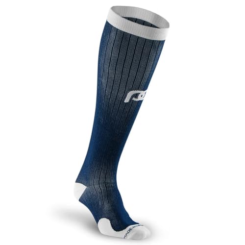 PRO Compression Marathon Socks - color: Navy Over White, size: Large-X-Large