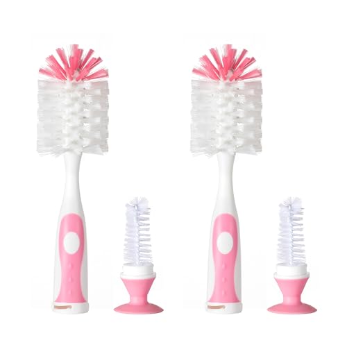 Multifunctional Cleaning Brush, Baby Bottle Brush, Bottle Brush Cleaner - color: Pink 2