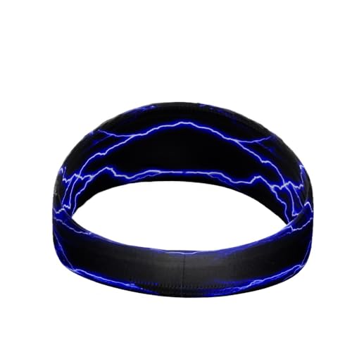 40+ Designs! Unisex Headband/Sweatband. Best for Sports, Fitness, Working Out, Yoga. Tapered Design - color: Blue Lightning