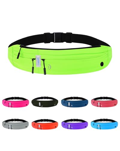 WATERFLY Running Belt Fanny Pack:Phone Holder Belt for Men Women - color: Neon green