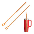 YOTIME Silicone Straw Cleaner Brush, 2Pcs Reusable Straw Brush, Orange - color: Orange