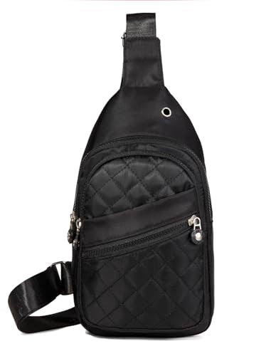 AOSTIHOT Crossbody Sling Bag Small Sling Backpack for Women, Chest Daypack Crossbody Shoulder for Travel Sport Running Hiking - color: A Black