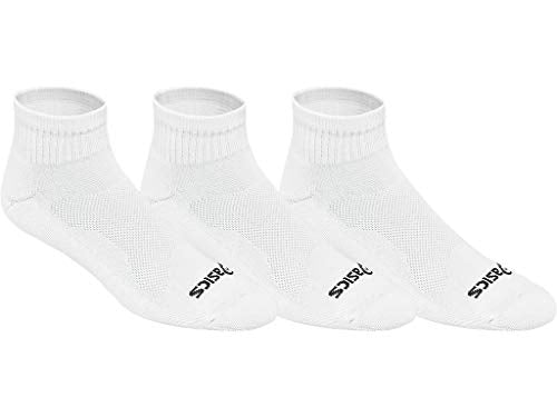 ASICS Cushion Quarter Running Socks - color: White, size: Small