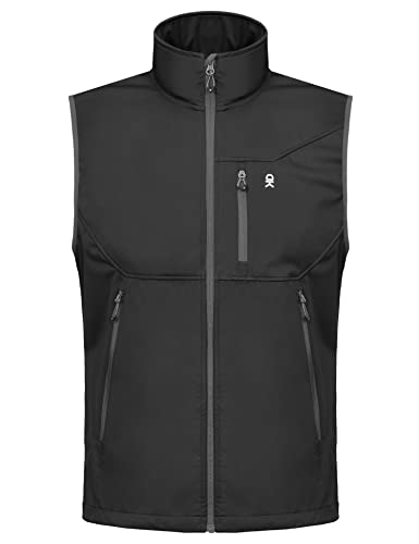Little Donkey Andy Men's Lightweight Golf Vest Outerwear - color: Black, size: 4X-Large