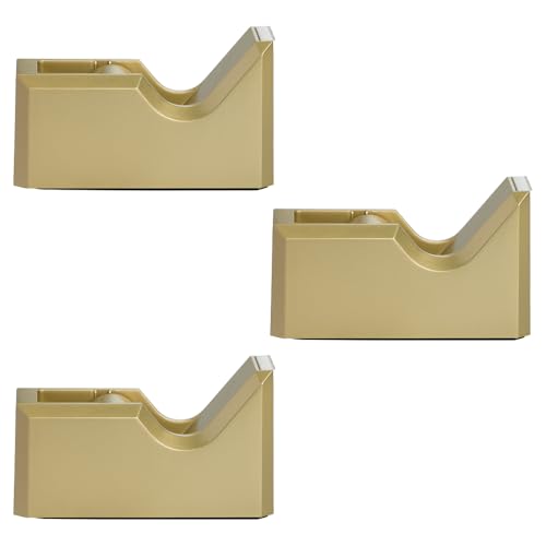 JAM PAPER Colorful Desk Tape Dispensers - Gold - 3/Pack - color: Gold, size: Pack of 3