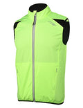 bpbtti Men's Cycling Running Vest Sleeveless Windbreakers With Two side Pockets(2.0) - Windproof, Breathable and Reflective - color: Yellow, size: X-Large