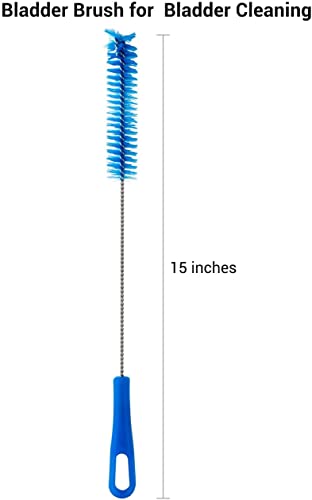 1 Pack 4 in 1 Water Bladder Cleaning Brush Kit, Hydration Bladder Bag Pouch Clean Wash Kit, Flexible Long Brush for Carrying Hose Small Bite Valve Big Drying Collapsible