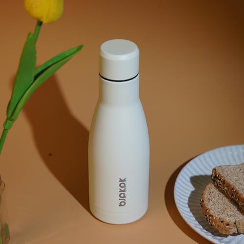 BJPKPK 17oz Skinny Insulated Water Bottle, Stainless Steel Flask - color: Beige, size: 17 Ounces