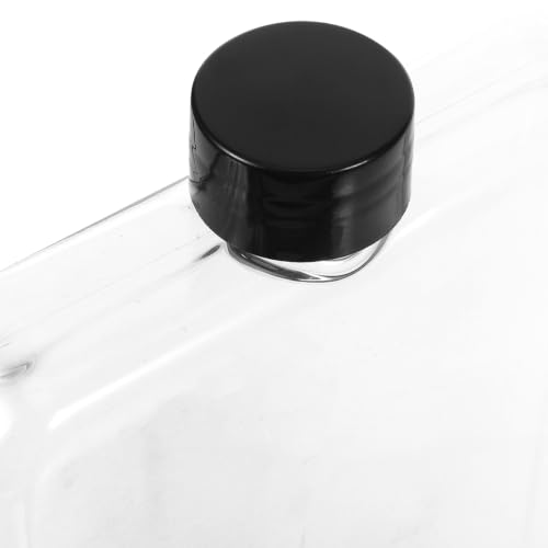 Luxshiny Flat Water Bottle Transparent Petg Pp Sports Water Bottle for Gym Camping Hiking Travel Slim Portable for Outdoor Sports Easy to Carry and Store