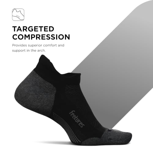 Feetures Elite Max Cushion No Show Tab Ankle Sock - color: New Black (3 Pair), size: Small