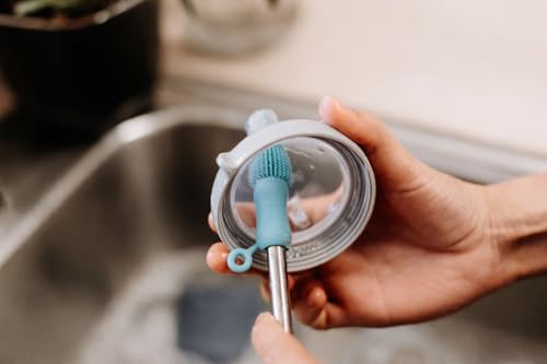 Haakaa Food-Grade Silicone Cleaning Brush Kit 3-Piece (Kit-Mist Blue) - color: Kit-mist Blue
