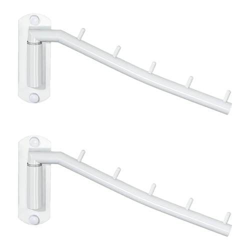 Alise Wall Mounted Drying Rack,Swivel Clothes Drying Hangers,White,2 Pack - color: White, size: 1005 (2 Pack)