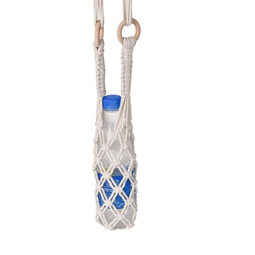 Eiyye Crochet Water Bottle Holder Crossbody Handmade Boho Water Bottles Sling with Strap Lightweight Bottle Carrier for Everyday Use(2-Pack)