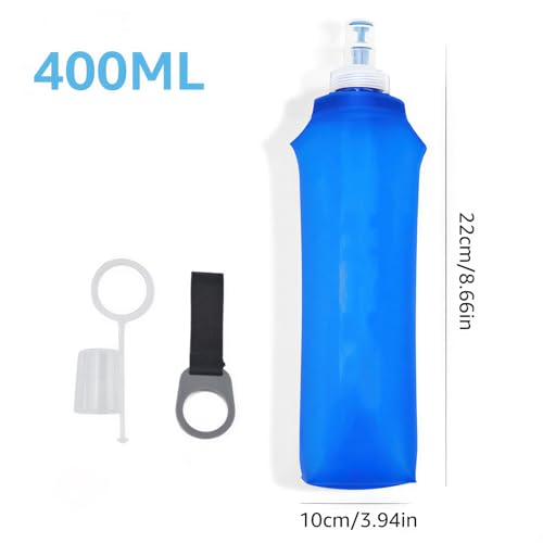 3-Pack Soft TPU Water Flask 500ML, Shrink As You Drink Bottle for Hydration Pack, Folding Sports Water Bottle Ideal for Running, Hiking, Cycling, Climbing