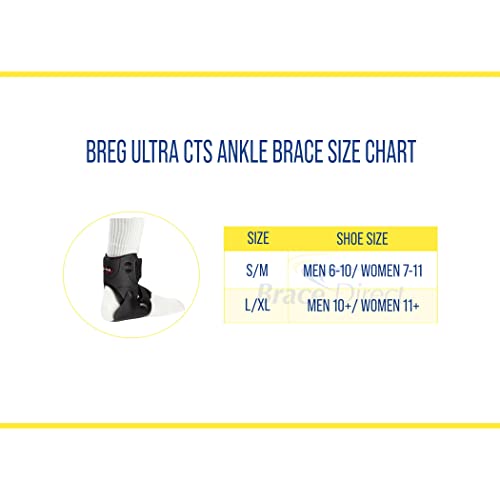Breg Ultra CTS Ankle Brace, Rigid Hinged Support for Sprained Ankles - size: S-M