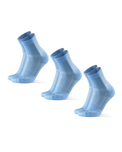 DANISH ENDURANCE Running Socks for Men & Women, Quarter Socks, 3 & 5-Pack - color: Light Blue, size: Small