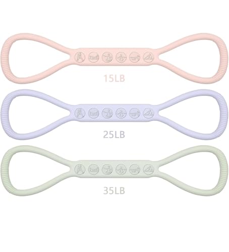2026 Upgraded Figure 8 Resistance Band for Physical Therapy, Shoulder Back Arm Exercise Bands, 3 Resistance Levels for 15 25 35 Lb for Adult Elderly Kids