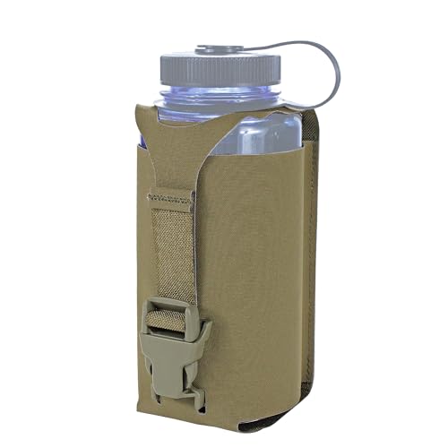 Water Bottle Pouch Molle, Tactical Canteen Pouch for 32oz Nalgene Bottle - color: Coyote brown